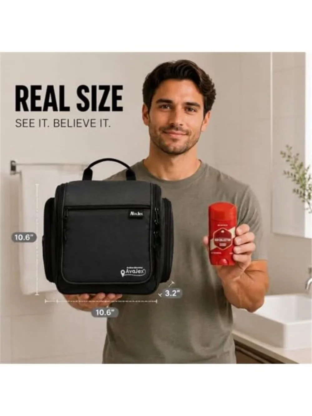 Travel Toiletry Bag for Men - Large Dopp Kit (10.6